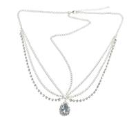 Forehead Eyebrow Pendant Headwear Bride Water Drop Hair Head Chain Head Styling Tool para ocasiones especiales y festivales(Silver)