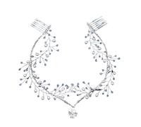 Forehead Headband Rhinestone Bridal Head Chain Wedding Hair Accessories Bride Girl Headwear Pageant para ocasiones especiales y festivales(Silver 10)