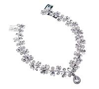 Forehead Headband Rhinestone Bridal Head Chain Wedding Hair Accessories Bride Girl Headwear Pageant para ocasiones especiales y festivales(Silver 6)