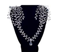 Forehead Headband with Combs Rhinestone Women Headdress Water Drop Bridal Wedding Hair Ornament Bride Head Chain para ocasiones especiales y festivales(Silver 1)