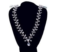 Forehead Headband with Combs Rhinestone Women Headdress Water Drop Bridal Wedding Hair Ornament Bride Head Chain para ocasiones especiales y festivales(Silver 2)