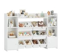 FOREHILL Mueble Almacenaje Juguetes 8 Cajas Extraíbles Librería Infantil Montessori, Estantería Infantil para Jugetes y Libros, Organizador Juguetes Infantil 138.8 x 94.3 x 29.6 cm Blanco