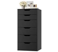 FOREHILL Sinfonier, Sinfonier Dormitorio Alto, Cajonera con 6 Cajones, Cómoda Dormitorio, Salón, Oficina, Recibidor (Negro)