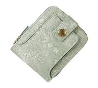 Foreign Trade - Cartera corta multifuncional de tela vaquera con cremallera horizontal para niñas (verde, talla única)