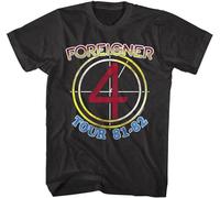 Foreigner 4 Tour 1981-82 80'S Rock Band Concert Tour Merch Unisex 100% Cotton Short-Sleeve T-Shirts Black M