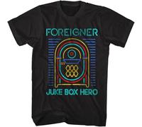 Foreigner Neon Juke Box Hero Men's T Shirt Vintage Rock Band Album Concert Tour Black S