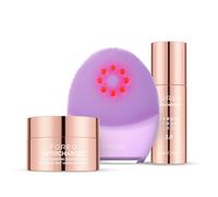 FOREO Firm & Clean Set - LUNA 4 plus piel sensible + Sérum 2.0 + Mascarilla | Cepillo facial, Infrarrojo cercano, LED rojo, Microcorriente, Masajeador facial, Sérum conductor, Mascarilla noche