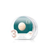 FOREO UFO 3 go, mascarilla facial de viaje, Hidratante facial, Cuidado de la piel antiedad, Luz LED de espectro completo y luz roja, Termoterapia, Masajeador facial T-Sonic, Evergreen