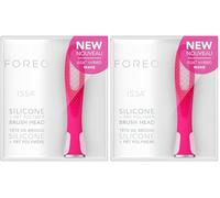 FOREO ISSA Hybrid Wave - Cabezal de cepillo de silicona y cerdas de polímero PBT (6 meses, duradero, intercambiable), color fucsia (Paquete de 2)