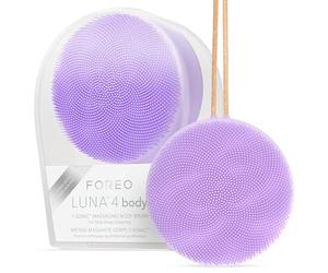 FOREO LUNA 4 body cepillo de cuerpo - Cuidado de toda la piel - Exfoliante para cuerpo - Mejora la absorción de las lociones - Herramienta de drenaje linfático premium - Impermeable - Lavender