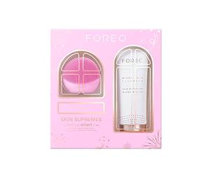 FOREO LUNA play smart 2 Skin Analysis & Face Cleansing Brush + Micro-Foam Cleanser 3.3 fl. oz. Skin Supremes Holiday Set, Rosa
