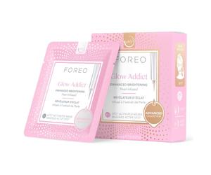 FOREO Máscara facial Glow Addict Advanced Collection 2.0 UFO-Activated, Hidratante facial, Belleza facial, Vitamina C y vitamina E, Para todo tipo de piel y piel apagada, Antiedad, 6 unidades