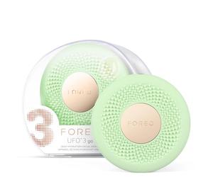 FOREO UFO 3 go, mascarilla facial de viaje, Hidratante facial, Cuidado de la piel antiedad, Luz LED de espectro completo y luz roja, Termoterapia, Masajeador facial T-Sonic, Pistachio