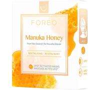 FOREO UFO Manuka Honey, mascarilla facial activa para piel cansada y apagada, pack de 6, antiedad, calmante, con miel de manuka y alantoína, cruelty free, compatible con todos los dispositivos UFO