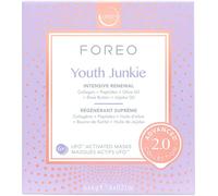 FOREO Máscara facial Youth Junkie Advanced Collection 2.0 UFO-Activated, Hidratante facial, Antiedad, Belleza facial, Colágeno y aceite de oliva, Todo tipo de piel, Piel seca y arrugas, 6 unidades