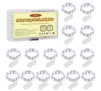 Forepin 15 Piezas Cadena de Luces con Pilas, 2M 20 LEDs Hilo de Cobre a Batería Impermeable Cadena de Luz para Interior y Exterior, Navidad, Boda, Cumpleaños, Decoración de Pabellón de Jardín