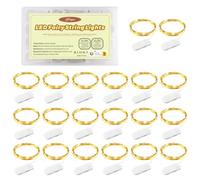 Forepin Guirnalda Luces LED, 20 Piezas 1m 10 LED Luces LED Pilas, Impermeable LED Luces de Cadena Micro con Pilas Guirnaldas Decoracion Luces de Hadas para Interior Jardín Boda Fiestas