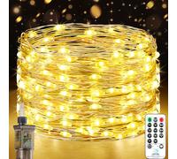 Forepin Guirnaldas Luces Exterior, 18M 150LED Cadena de Luces 8 Modes con Enchufe, Impermeable Árbol de Navidad Guirnalda de Luces Decoración para Interior Navidad Boda Fiesta Jardín Patio