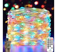Forepin Guirnaldas Luces Interior, 18M 150LED Cadena de Luces 8 Modes con Enchufe, Impermeable Exterior/Interior Decoración para Arbol de Navidad, Fiestas, Balcón, Casa, Navidad, Jardín