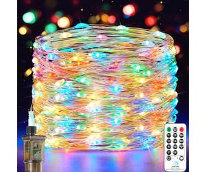 Forepin Guirnaldas Luces Interior, 18M 150LED Cadena de Luces 8 Modes con Enchufe, Impermeable Exterior/Interior Decoración para Arbol de Navidad, Fiestas, Balcón, Casa, Navidad, Jardín