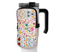 FoRes Bolsa de accesorios versátil para botellas deportivas con fondo de feliz cumpleaños, transportador de agua, ideal para caminar, yoga, gimnasio y viajes de ocio, Black, S, Decoración de arte