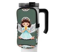 FoRes Cute Little Angel - Bolsa de accesorios versátil para botellas deportivas, transportador de agua, ideal para caminar, yoga, gimnasio y viajes de ocio, Black, S, Decoración de arte
