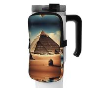 FoRes Dreaming of the Pyramids of Khufu - Bolsa de accesorios versátil para botella deportiva, transportador de agua, ideal para caminar, yoga, gimnasio y viajes de ocio, Black, M, Decoración de arte