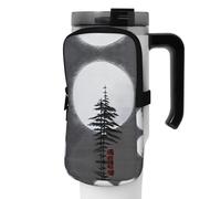 FoRes Moon Pine Tree - Bolsa de accesorios versátil para botellas deportivas, transportador de agua, ideal para caminar, yoga, gimnasio y viajes de ocio, Black, M, Decoración de arte