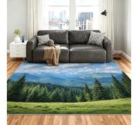 Forest Alfombra 200x290cm, Mountain Forest Alfombras for Living Room | Large Washable Soft Low Pile Non-Slip Moqueta for Bedroom Home Decor Mat
