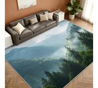 Forest Alfombra 80x120cm, Mountain Forest Alfombras for Bedroom | Small Washable Low Pile Non-Slip Moqueta for Living Room Kitchen Home Decor Mat