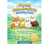 Forest Animals & Birds Coloring Book for Kids: Big & Easy Woodland Coloring Pages for Ages 3-6