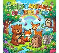 Forest Animals: Bold and Easy Coloring Book for Kids | Thick Lines Designs Featuring Cute Animals, Flowers, and Landscape for Creativity
