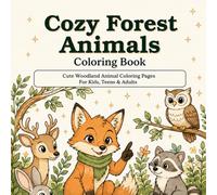 Forest Animals Coloring Book: Cute Woodland Animal Coloring Pages for Kids, Teens, and Adults