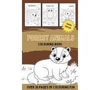 Forest Animals Colouring Book Travel Edition: A black and white pocket sized activity book filled with mammals, birds, reptiles and more (Animals Colouring Book Series for Kids)