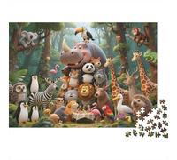 Forest Animals Puzzle 1000 Piezas Material Reciclado Whimsical Wildlife Puzzles for Chico & Chica A Partir de 6 Años Juego Educativo Desafío Parent Boy & Girl Toy 52x38cm/1000Ps