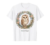 Forest Barn Magic Owl Estética Cottagecore Nature Art Camiseta