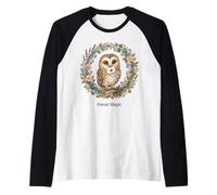 Forest Barn Magic Owl Estética Cottagecore Nature Art Camiseta Manga Raglan
