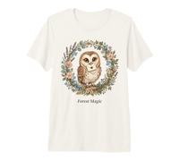 Forest Barn Magic Owl Estética Cottagecore Nature Art Camiseta Premium