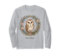 Forest Barn Magic Owl Estética Cottagecore Nature Art Manga Larga
