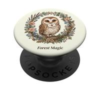 Forest Barn Magic Owl Estética Cottagecore Nature Art PopSockets PopGrip Adhesivo