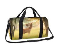 Forest Big Antlers - Bolsa de lona deportiva para fin de semana, con cuernos y ciervos, bolsa de viaje informal, para viajes, gimnasio, equipaje, para niños, niñas, niños, mujeres y hombres