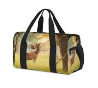 Forest Big Antlers - Bolsa de lona deportiva para fin de semana, con diseño de cuernos de ciervo, bolsa de viaje informal, para viajes, gimnasio, para niños, niñas, niños, mujeres y hombres