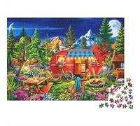 Forest Camper Van Jigsaw Puzzle 1000 Piezas Reciclable Paper Campfire Adult Jigsaws Party Accesorios de Juego Desarrolla Boy & Girl‘s Inteligencia Educativo 70x50cm/1000pcs