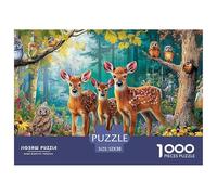 Forest Ciervo Scene Juego De Puzzle para La Familia Alta Definición para Una Experiencia Compartida Hombres Y Mujeres A Partir De 14 Años 52x38cm/1000pcs