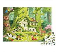 Forest Cottage Puzzles 1000 Piezas Papel Reciclado Fairy Tale House Puzzle for Chico & Chica Divertido Present & Activity for Home Great Gift for Boy & Girl‘s Birthday 52x38cm/1000Ps