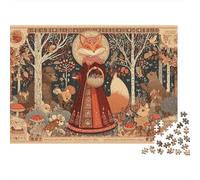 Forest Fox Queen Illustration Puzzle Imposible,desafío for Adults Juego Educativo 1000 Piezas Obra De Arte De Juego De para Adultos Y Niños 52x38cm/1000pcs
