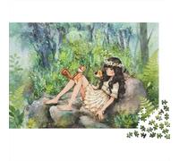 Forest Girl with Fox 1000 Piezas Puzzles Reciclado Fantasy Art Puzzle for Personas Mayores Puzzle Accesorios para Juegos for Family and Friends Birthdays Great Gift 52x38cm/1000Ps