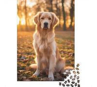 Forest Golden Retriever 1000 Piece Jigsaw Puzzle for Adults Thickened Paper Dog Puzzle Brain Challenge Home Decor Gift 70x50cm/1000pcs