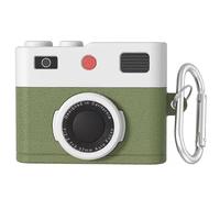 (Forest Green) for AirPods 4th Generation Case, Retro 3D Camera Protective Silicone Skin Cover