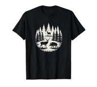 Forest Hunting Design, Deer And Wild Boar In Front Of High Camiseta
